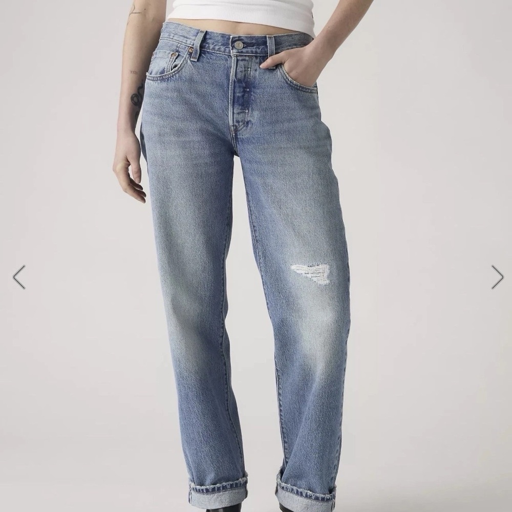 Vintage 90’s Levi’s Women 501 Selvedge Denim Big "E" Red Tag Distressed 27 X 30